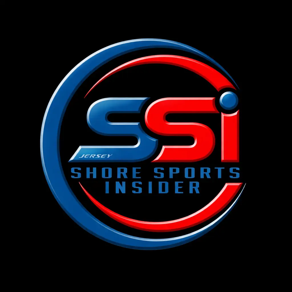 Jersey Shore Sports Insider logo on black background created for sports media branding, photography, videography, and digital marketing